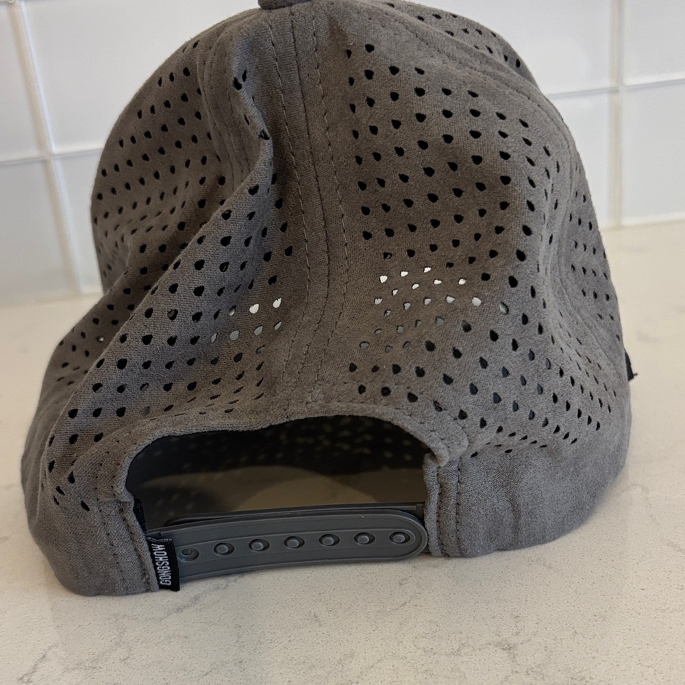 Gongshow Men's Perforated Suede Cap in Charcoal Gray - Picture 6 of 6